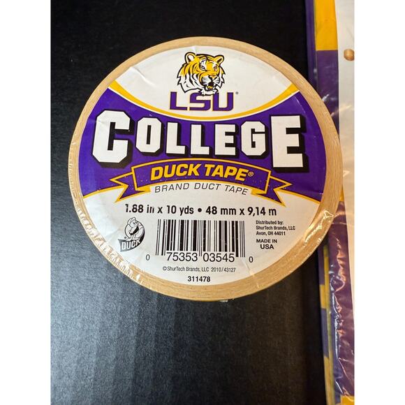 LSU Tigers Lot Mug, Duck Tape 10 yds, & 2007 Natl. Champs Flag - Picture 3 of 13